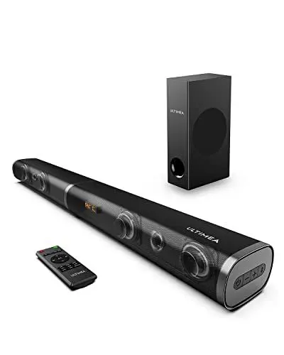 Produktbild: ULTIMEA 2.1 Soundbar für TV Geräte, 190W PC Soundbar mit Subwoofer, 6 EQ Modi, 3D Surround Sound System für TV Lautsprecher Heimkino, TV Sound Bar für Fernseher mit HDMI, Opt, AUX, USB, Bluetooth 5.0