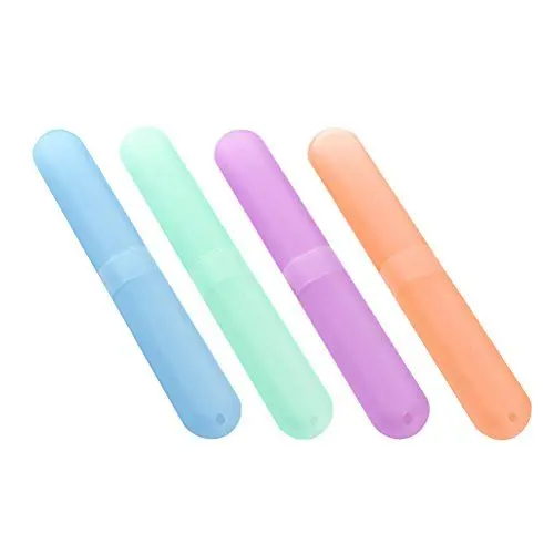 Produktbild: ULTNICE 4 Stück Zahnbürsten-Etui für Zahnbürste, Tragbare Kunststoff-Halterung für Reisen (gemischte Farbe)