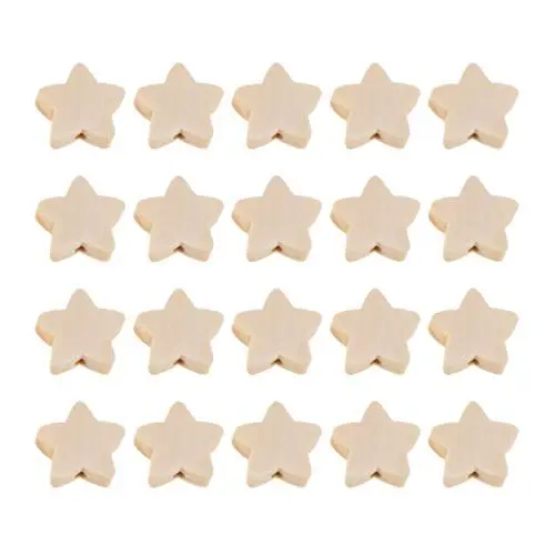 Produktbild: ULTNICE 50 StüCk Holzperlen Sternform FüR Diy Bastelprojekte Schmuckherstellung ArmbäNder Und Kreative Dekorationen