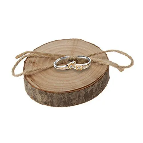Produktbild: ULTNICE Hochzeit Holz Ringkissen Rustikale Shabby Chic