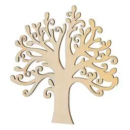 Produktbild: ULTNICE Holz Deko 10pcs Baum-Verschönerungen für DIY Handwerk/Dekoration (hölzerne Farbe)