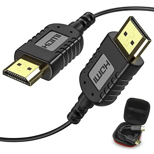 Produktbild: FOINNEX Ultra Dünn HDMI Kabel, Extrem Slim Super Flexibel HDMI Cable 2M, Weltweit Dünnstes HDMI Kabel Unterstützt 4K@30Hz, 2K, 3D, Ethernet, ARC, HDR Kompatibel mit PS3,PS4, Xbox One, HDTV,PC,Laptop