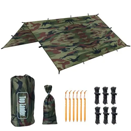 Produktbild: Ultraleicht 3x4 Tarp Multifunktionales Zeltplane Wasserdicht mit ösen Schutz Sonnensegel für Hängematte,Wandern Picknick Outdoor