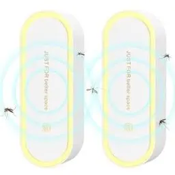 Produktbild: Ultraschall Schädlingsbekämpfer 2 Stück, LED Nachtlicht Elektrisch Insektenschutzmittel Moskitoschutz Innenräumen Plug-in Pest Repeller für Mücken Mäuse Spinnen Kakerlaken Fliegen Wespen Flöhe, Weiß