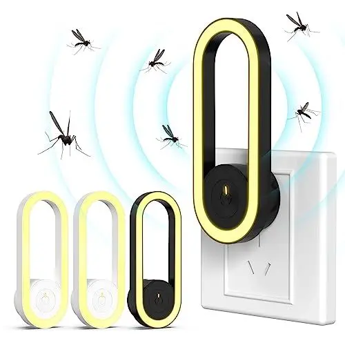 Produktbild: Ultraschall Schädlingsbekämpfer 4 Stück, Elektrisch Insektenschutzmittel Moskitoschutz Innenräumen Plug-in Pest Repeller für Mücken Mäuse Spinnen Kakerlaken Fliegen Wespen Flöhe