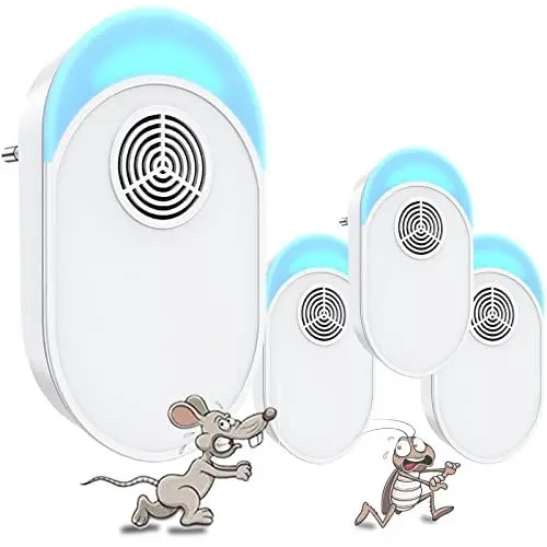 Produktbild: Ultraschall Schädlingsbekämpfer 4 Stück, Schädlingsvertreiber, elektronischer Schädlingsabwehrstecker für Insekten, Mäuse, Käfer, Insekten, Kakerlaken