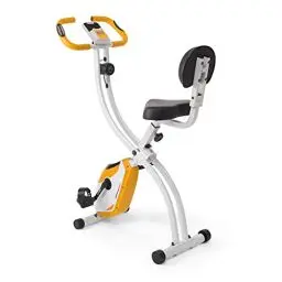 Produktbild: Ultrasport F-Bike Curved Heimtrainer Fahrrad Klappbar I Hometrainer Fahrrad Klappbar mit Komfort-Sattel I Ergometer Heimtrainer, Fitnessbikes, Trimmrad Heimtrainer Klappbar, Orange-Weiß