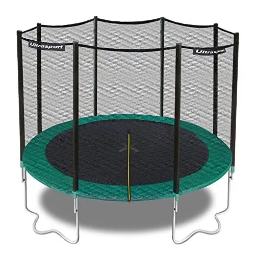 Produktbild: Ultrasport Gartentrampolin Wave, Ø 366 cm, inkl. Sprungtuch, Federn, Sicherheitsnetz, gepolstertem Netzpfosten und Kantenschutz, wetterfest, bis 150 kg belastbar, Grün