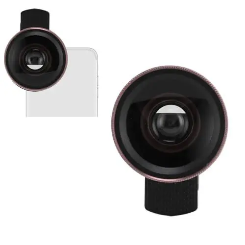 Produktbild: Ultraweitwinkelobjektiv, Makroobjektiv, Universell Abnehmbar mit Aluminiumlegierungsstruktur für Smartphone-Tablet (Roségold)