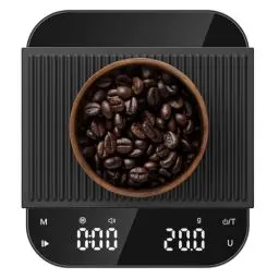 Produktbild: Ultrean Kaffeewaage mit Timer, wiederaufladbare Küchenwaage für Espresso und Pour-Over Kaffee, 3 kg/0,1g hochpräzise Espresso waage mit digitaler LED, Touch-Sensor, 6 Einheiten (schwarz)