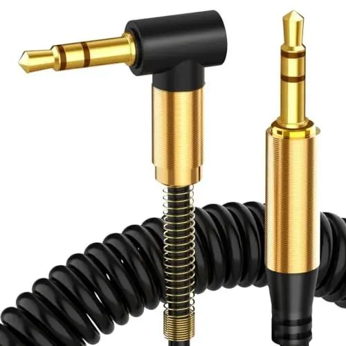Produktbild: ULTRICS Aux Kabel 3,5mm, Stecker auf Stecker Audio Kabel, 3.5mm Stereo Klinkenkabel Kompatibel mit für Kopfhörer iPods iPhones iPads, Home/Car Stereos Lautsprecher MP3 Player Smartphones (Coil)