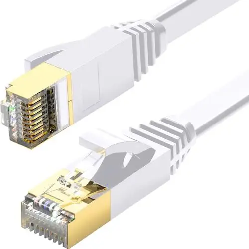 Produktbild: ULTRICS Cat 7 LAN Kabel 3M Weiß, Netzwerkkabel Kurz Flach, Hochgeschwindigkeits Gigabit Ethernet Kabel 3M, RJ45 Wlan Internetkabel für Router, Switch, Modem, Laptop, PS5, PS4, TV, Xbox