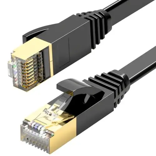 Produktbild: ULTRICS Cat 7 LAN Kabel 30m Netzwerkkabel, Flach 30m Lang Ethernet Kabel, Hochgeschwindigkeits 10Gbps 600MHz/s Gigabit RJ45 Internetkabel für Router, Cat6, Switch, Modem, Laptop, PS5, PS4, TV, Xbox