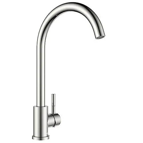 Produktbild: Ulytid Hochdruck Wasserhahn Küche, Küchenarmatur SUS304 Edelstahl, 360° Drehbar U-Form Armatur Küche Einhebelmischer, Spültischarmatur Mischbatterie mit Hoher Auslauf, Gebürsteter Nickel Grau