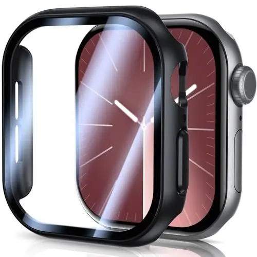 Produktbild: UM UNIQUEME für Apple Watch Series 10 46mm Hülle - 2 Stück, 360° Rundum Ultradünne PC Hard Schutzhülle, für iwatch 46mm Displayschutz, Kratzfest, Voller Schutz - Schwarz