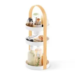 Produktbild: UMBRA Bellwood Kosmetik und Make-Up Organizer mit herausnehmbarem Behälter für Schminkpinsel, 3-stufig