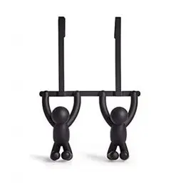 Produktbild: Umbra 1004260-040 Buddy Türgarderobe mit Doppelhaken, Plastik, schwarz, 21,59 x 6,35 x 31,75 cm