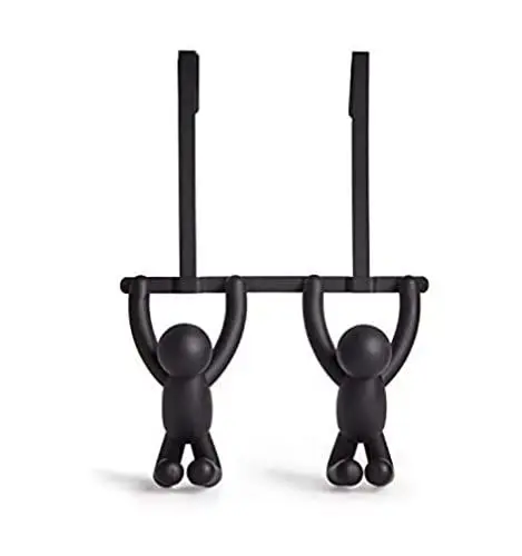 Produktbild: Umbra 1004260-040 Buddy Türgarderobe mit Doppelhaken, Plastik, schwarz, 21,59 x 6,35 x 31,75 cm