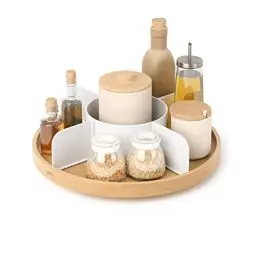 Produktbild: Umbra Bellwood Drehbarer Organizer, Lazy Susan Drehteller, Weiss/Natur