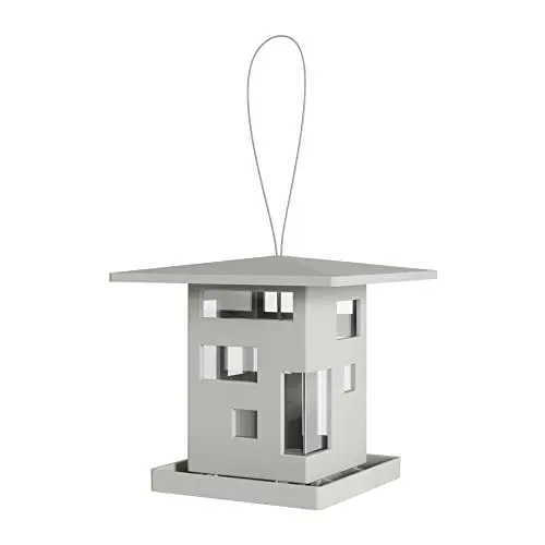 Produktbild: Umbra Bird Cafe Vogelhaus, Moderner Vogelfutterspender zum Aufhängen, Vogelfutterhaus mit architektonischem Design, Grau