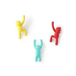 Produktbild: Umbra Buddy Haken - Dekorative Wandhaken Garderobe für Jacken, Schals, Taschen, Rucksäcke, Handtücher und Mehr, 3er-Set, Bunt sortiert