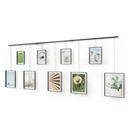 Produktbild: Umbra Exhibit Foto Collage, Flexibles Bilderrahmen-Set zur Horizontalen und Diagonalen Anbringung, 9 Rahmen, Schwarz