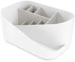 Produktbild: Umbra Glam Kosmetik Organizer, Accessoire Aufbewahrung, Make Up Aufbewahrungsbox mit herausnehmbarem Innenteil, Weiss/Grau, Einheitsgröße