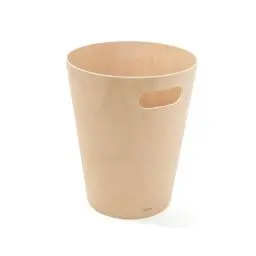 Produktbild: Umbra Woodrow Abfalleimer – Zweifarbiger Holz Papierkorb für Büro, Badezimmer, Wohnzimmer und Mehr, 7,5l Fassungsvermögen, Natur,