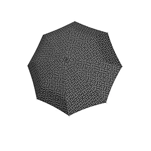 Produktbild: reisenthel umbrella pocket duomatic in Signature Schwarz – Kompakter Taschenschirm aus recycelten PET-Flaschen – Mit großer Drucktaste und ergonomisches Griffdesign