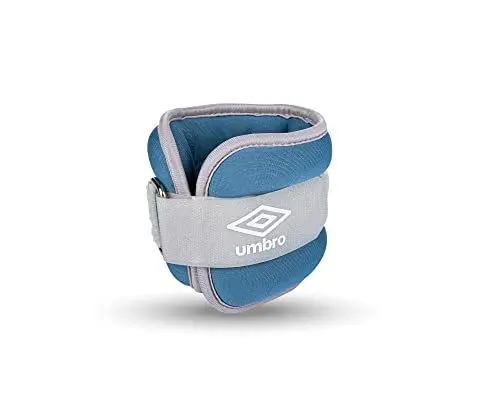 Produktbild: Umbro Gewichtsmanschetten - Gewichte für Beine und Arme - 2 Stück von 500Gr - Verstellbar mit Klettverschluss - Komfortable Passform - Grau/Blau