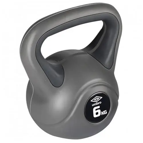 Produktbild: Umbro Kettlebell 4kg - Einstiegsgewicht Frauen - Beginner - Kunststoffgewicht - Grau