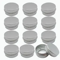 Produktbild: UMCHU 12 Stück 10ML Aluminium Leer Döschen,Runde Aluminium Blechdosen Kosmetische Behälter,für Lippenbalsam, Kosmetik Creme, Minikerzen, Basteln Schmuck