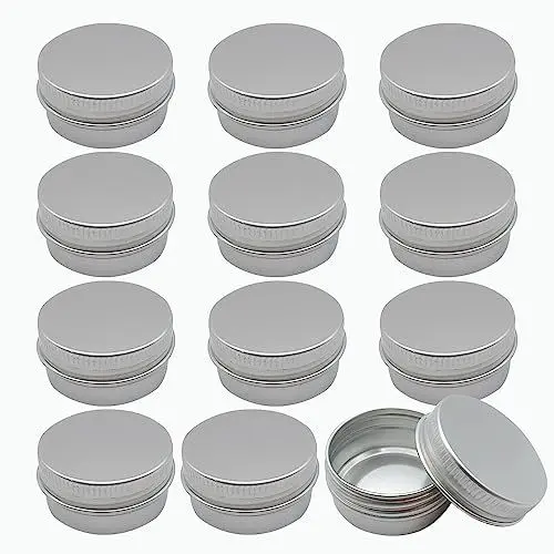 Produktbild: UMCHU 12 Stück 10ML Aluminium Leer Döschen,Runde Aluminium Blechdosen Kosmetische Behälter,für Lippenbalsam, Kosmetik Creme, Minikerzen, Basteln Schmuck