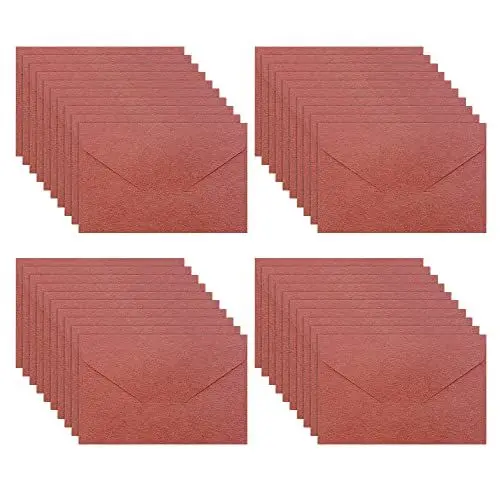 Produktbild: UMCHU 40 Stück 10.5 * 7cm Kraftpapier Umschläge,Klassische Umschläge,Briefumschläge mit spitzer Klappe,für Gruß- und Glückwunschkarten, Einladungskarten(Datum rot)