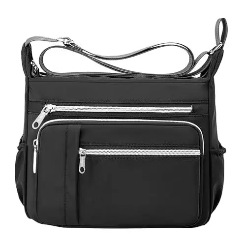 Produktbild: Taschen Aschenbecher Rund Damen Schulter Handtasche Geräumig Mehrere Taschen Tasche Damen Crossbody Geldbörse Mode Tragetasche Top Satchel Aufbewahrung Taschen (Black, One Size)
