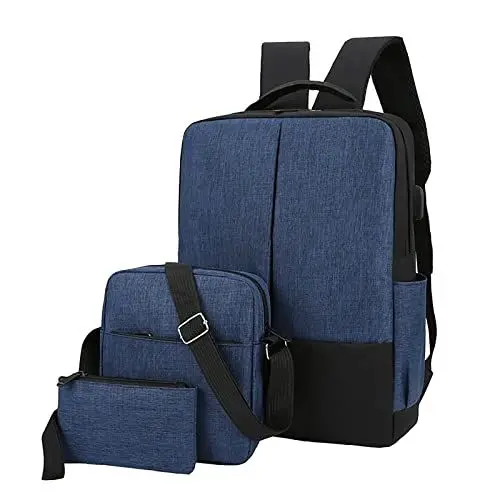 Produktbild: UmhäNgetasche HerrenRucksack Mit Vielen FäChern Rucksack, dreiteilig, Farbe, Computer, Business-, Schulter, Herren, lässig, passende Rucksack Handytasche Mit GeldböRse Zum UmhäNgen (Blue, 30X10X41CM)