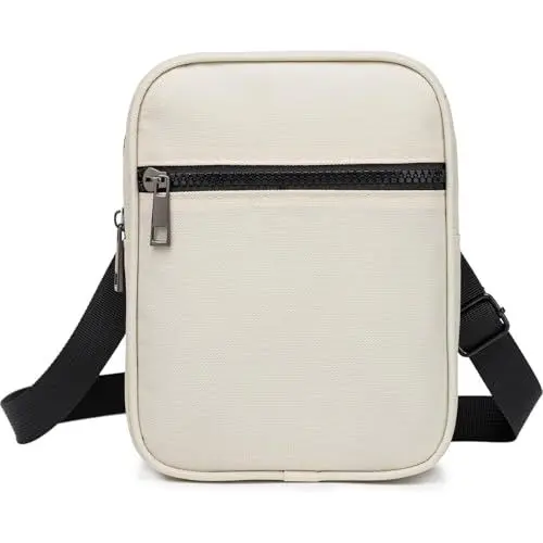 Produktbild: Umhängetasche Herren Schultertasche Crossbody Herrentasche Handytasche Herrenhandtasche Kleine Umhängen Tasche Shulder Bag Messenger für Freizeit Urlaub Ausflug (Beige Umhängetasche Herren&Damen)