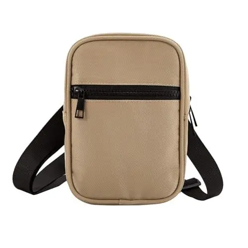Produktbild: Umhängetasche Herren Schultertasche Unisex Umhängen Crossbody Bag Messenger Damen Sling Tasche Männer Shoulder Brusttasche Handytasche Gürteltasche Klein Rucksack mit 2pcs Schulterriemen(Hellbraun)