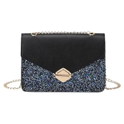 Produktbild: Umhängetasche Klein Damen Schultertasche Handy Umhängetasche Handytaschen Geldbörse Handtaschen Mode Shoulder Bag Crossbody Tasche für Damen Frauen Mädchen Kinder (Schwarz Mädchen Umhängetasche Klein)
