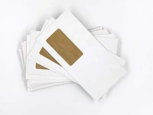 Produktbild: umschlag-discount – Briefumschläge “Naturelle” in Altweiß mit linksseitigem Sichtfenster für Rechnungen, Angebote & Co – 100 Stück selbstklebende Briefkuverts mit den Maßen 220 x 110 mm (DIN lang)