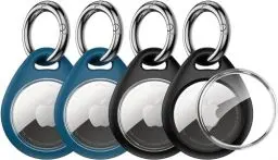 Produktbild: UNBREAKcable AirTag Anhänger, 4er Pack AirTag Schlüsselanhänger Schutzhülle, Air Tag Silikon Kratzfest TPU-Hülle, Keyring Abdeckung Case Cover für Schlüssel, Tasche, und Hund