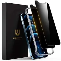 Produktbild: UNBREAKcable Panzer Sichtschutz Glas für iPhone 12/12 Pro (2 Stück), Blickschutzfolie für iPhone 12/12 Pro 6,1 Zoll, Anti-Spähen Privatsphäre Schutzglas, Kratzfest, Anti-Fingerprint und blasenfrei
