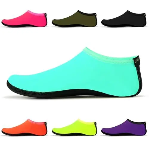 Produktbild: Uncle Paul Wassersocken – Unisex-Indoor-Yoga-Socken, Barfuß-Wasserschuhe, Strand, Surfen, Tauchen, Heim-Slipper, Pool für Kinder und Erwachsene Blau EU Größe 36 bis 37 SWA15LBM
