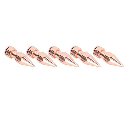 Produktbild: und Kleidung 7×5×1 5 Stück Kleidungspikes 8x26mm Sechskant Roségold Starke Kupferspikes und Nieten Im Punk-Stil Schuhe, Gürtel, Kleidung