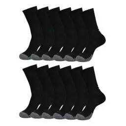 Produktbild: Under Armour 6 Paar HeatGear Crew Socken Unisex Sportsocken, Farbe:Black, Socken & Strümpfe:36-41