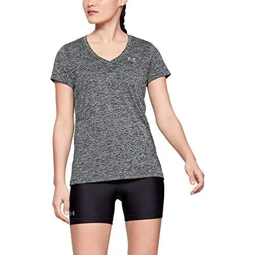 Produktbild: Under Armour Damen Tech Short Sleeve V - Twist, kurzärmliges & atmungsaktives Laufshirt für Frauen, ultraleichtes T-Shirt mit Loser Passform