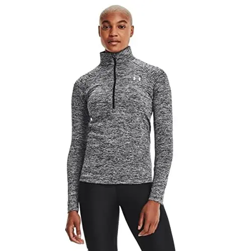 Produktbild: Under Armour Damen Under Armour Damen Tech Twist ½ Zip athletic shirts, Schwarz (001 Metallic Silber, XXL EU