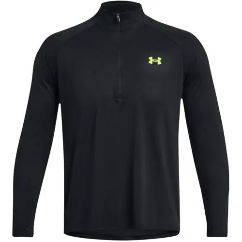 Produktbild: Under Armour Herren Tech 2.0 1/2 Zip-up Long Sleeve T-Shirt Sweatshirt, (006) Black/High Vis Yellow, L