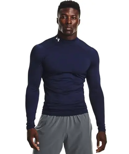 Produktbild: Under Armour Herren HeatGear Armour Mock Long Sleeve T-Shirt, (410) / Midnight Navy/White, L