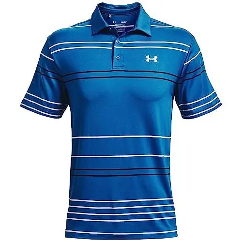 Produktbild: Under Armour Herren Playoff 2.0 Golf Poloshirt - Cruise Blau/Schwarz/Weiß - XL